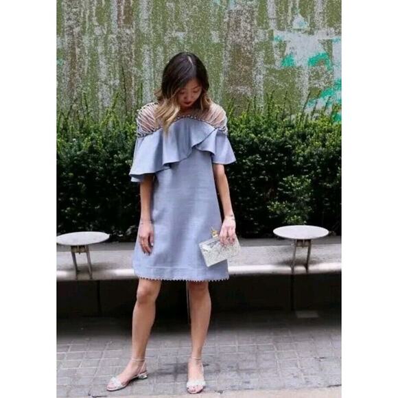 RARE $1900 Zimmermann Havoc Lattice Silk Flounce Dress Sz US 4/ Small /0 - Picture 8 of 16